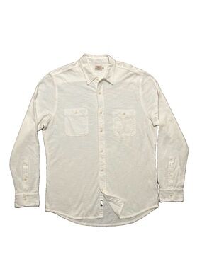 Faherty Brand Men's Size Large Knit Button Up Shirt Two Pocket Slub